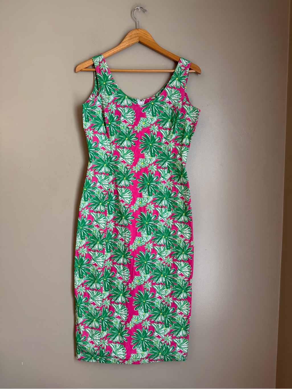 Lilly Pulitzer Vtg Dress Party White Label 1990’s Pink Green White Label Size 6